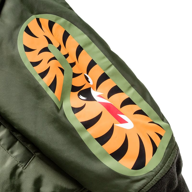 BAPE A Bathing Ape Shark MA-1 Bomber Jacket - Olive Drab