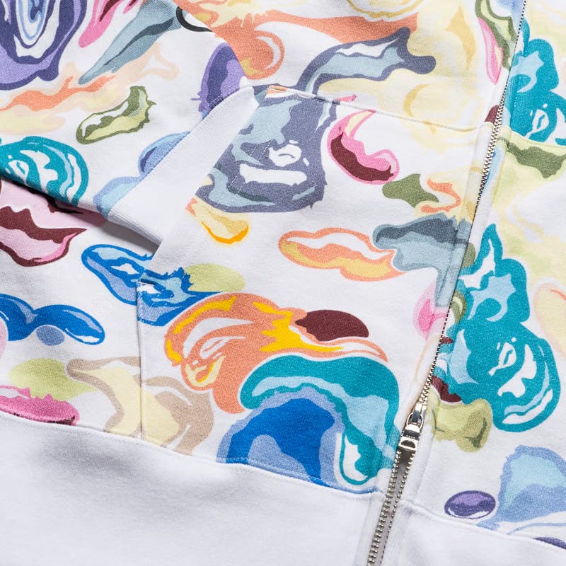 BAPE A Bathing Ape Art Camo Shark Full Zip Hoodie - White