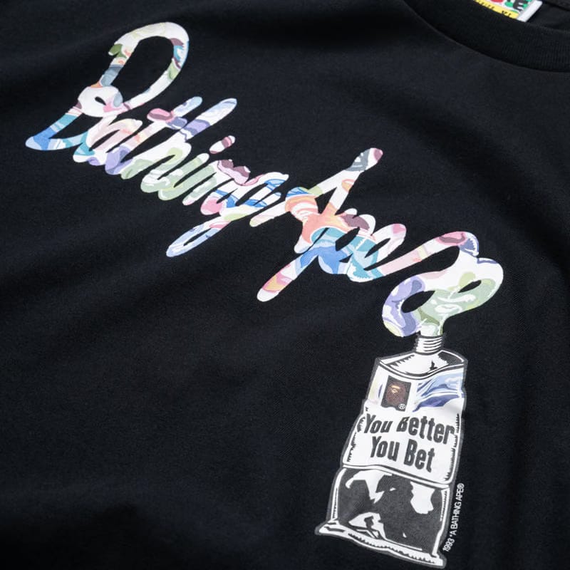 BAPE A Bathing Ape Art Camo Paint Tube Tee - Black