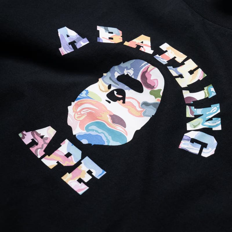 BAPE A Bathing Ape Art Camo College Tee - Black