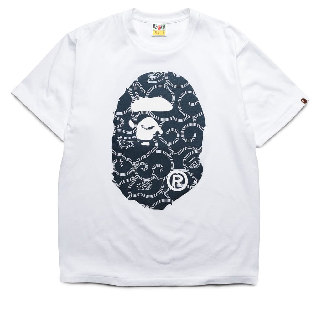 BAPE A Bathing Ape Japanese Cloud Camo Big Ape Head Tee - White