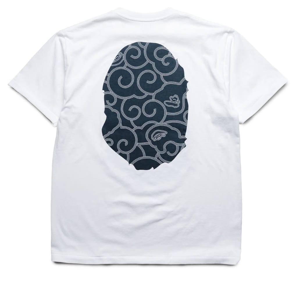 BAPE A Bathing Ape Japanese Cloud Camo Big Ape Head Tee - White