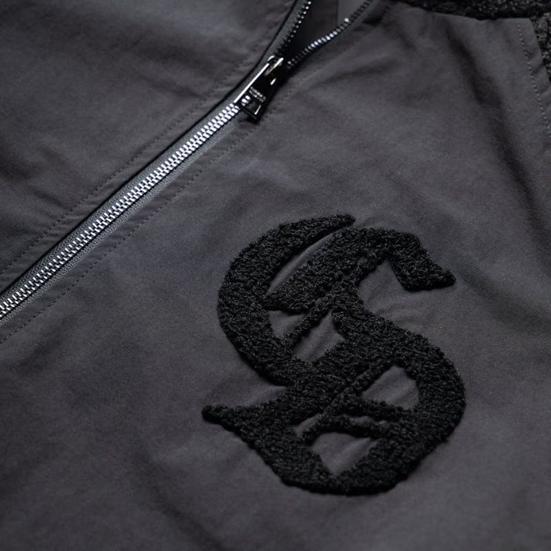 Criminal Damage Micro Sherpa & Nylon Tracksuit Jacket - Black