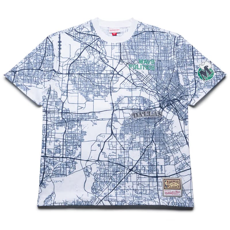 Mitchell & Ness Politics x Dallas Mavericks x Mitchell & Ness Map Tee - White