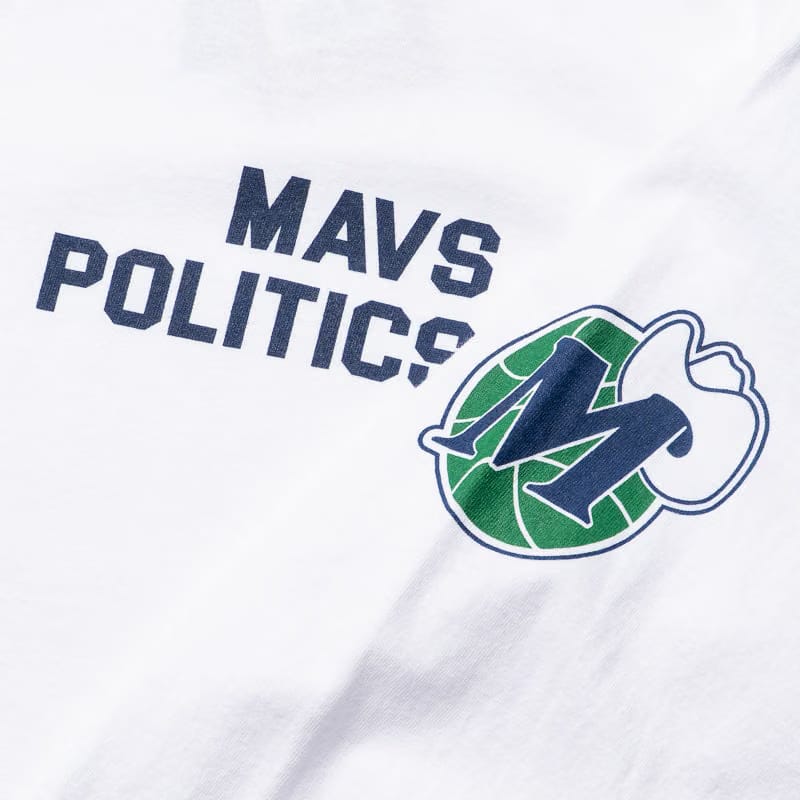 Mitchell & Ness Politics x Dallas Mavericks x Mitchell & Ness L/S Tee - White