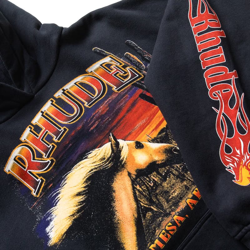 Rhude Mesa Stallion Hoodie - Vintage Black/Red