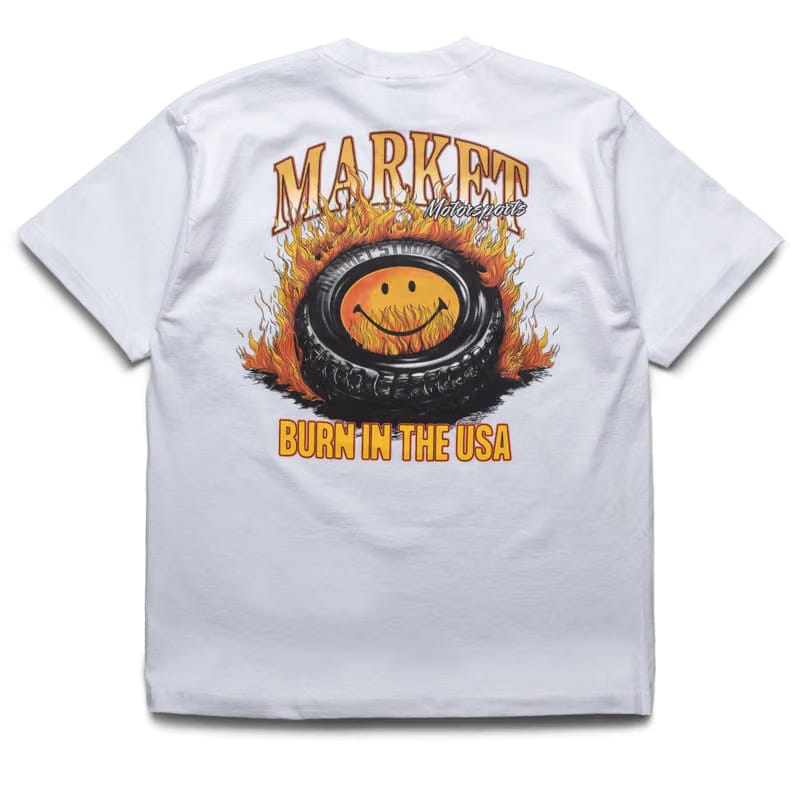 Market Smiley Burnt Rubber Tee - White