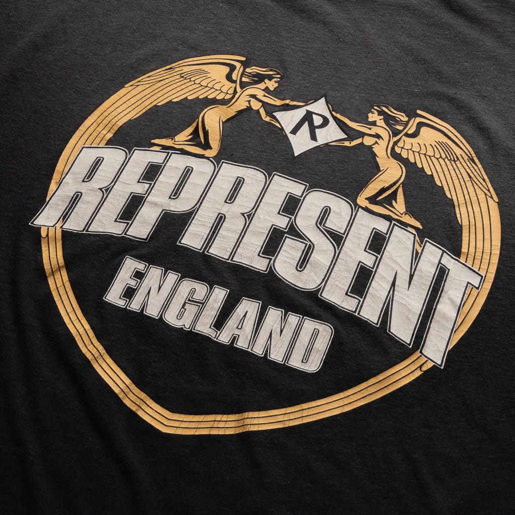 Represent Angel Border Tee - Stained Black