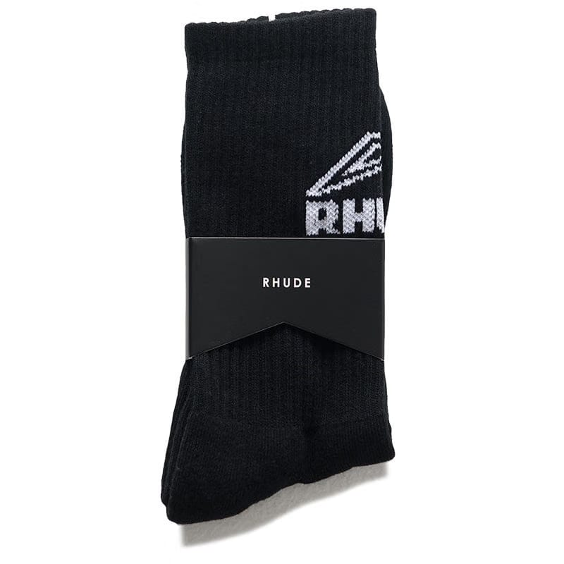 Rhude Footy Logo Sock - Black/White