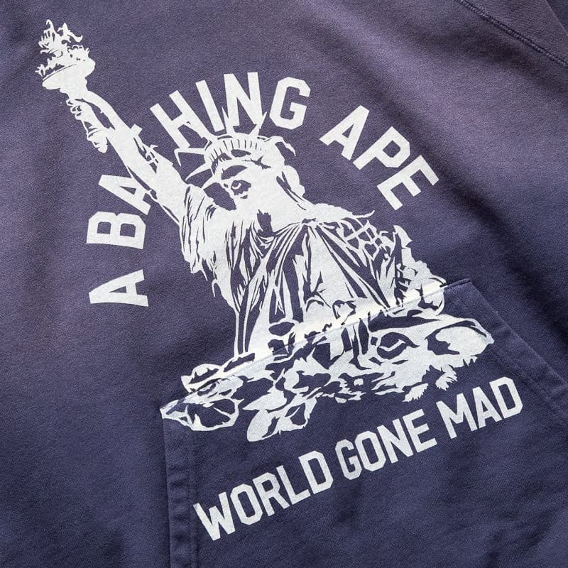 BAPE A Bathing Ape Destroy Washed Hoodie - Purple