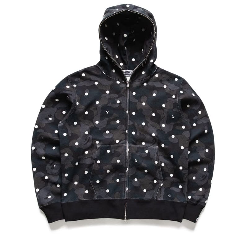 BAPE A Bathing Ape ABC Dot Shark Full Zip Hoodie - Black