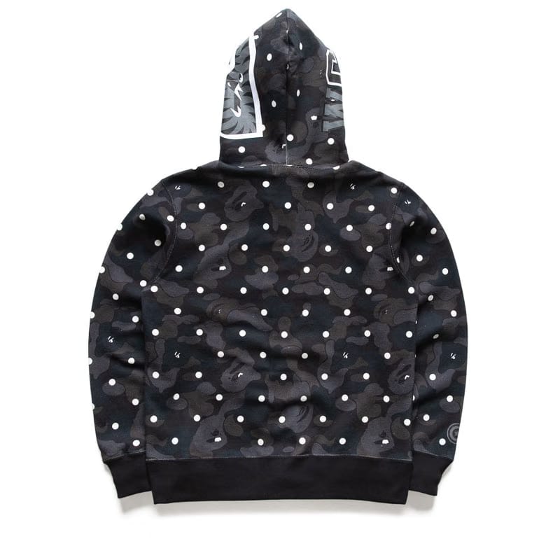 BAPE A Bathing Ape ABC Dot Shark Full Zip Hoodie - Black