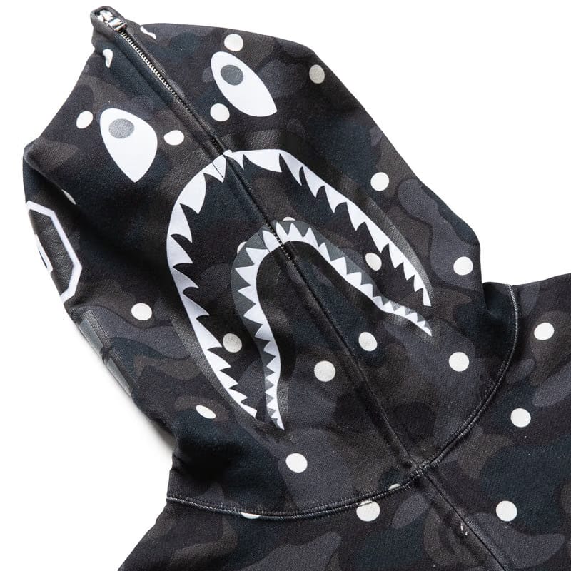 BAPE A Bathing Ape ABC Dot Shark Full Zip Hoodie - Black