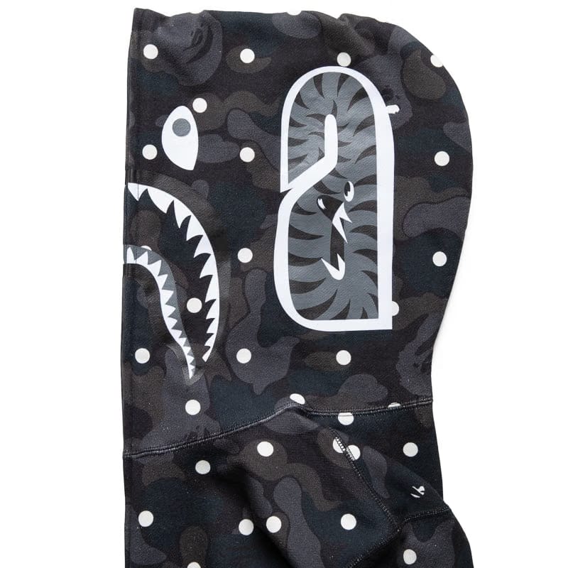 BAPE A Bathing Ape ABC Dot Shark Full Zip Hoodie - Black