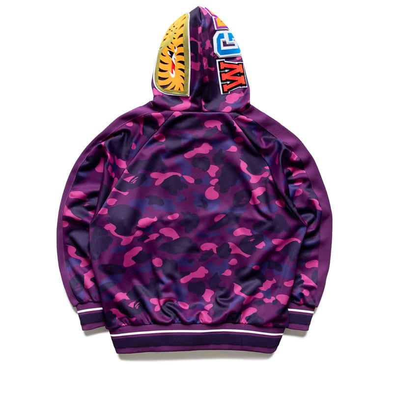 BAPE A Bathing Ape Color Camo Shark Hoodie Track Jacket - Purple