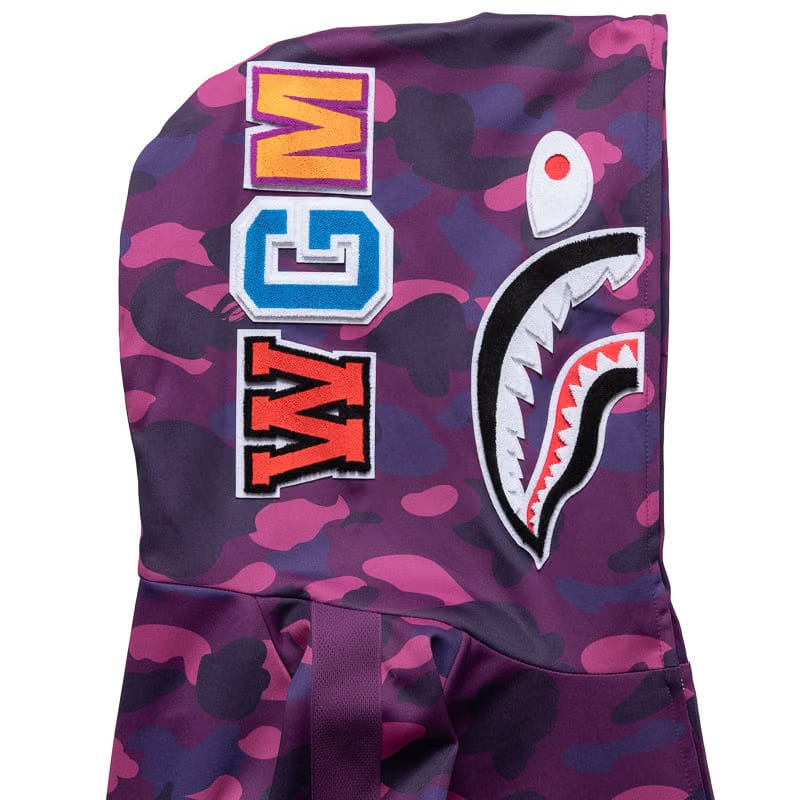 BAPE A Bathing Ape Color Camo Shark Hoodie Track Jacket - Purple