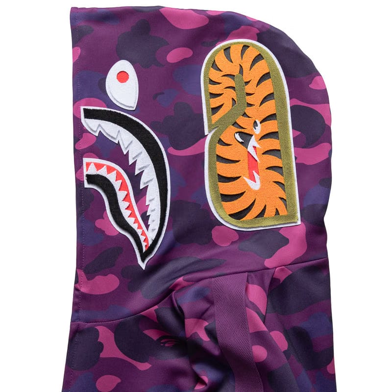 BAPE A Bathing Ape Color Camo Shark Hoodie Track Jacket - Purple