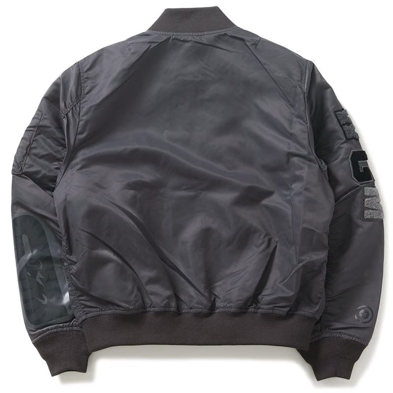 BAPE A Bathing Ape Tonal Shark MA-1 Bomber Jacket - Charcoal