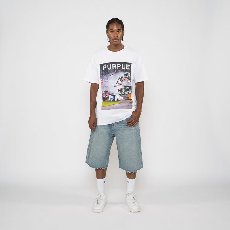 Purple Brand Textured Inside Out Tee - White