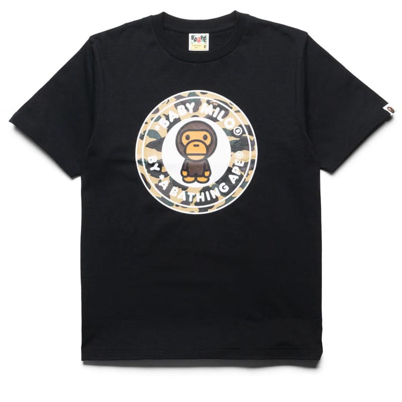 BAPE A Bathing Ape 1st Camo Milo Busy Works Tee - Black/Yellow