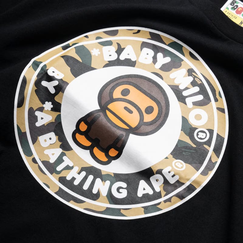 BAPE A Bathing Ape 1st Camo Milo Busy Works Tee - Black/Yellow