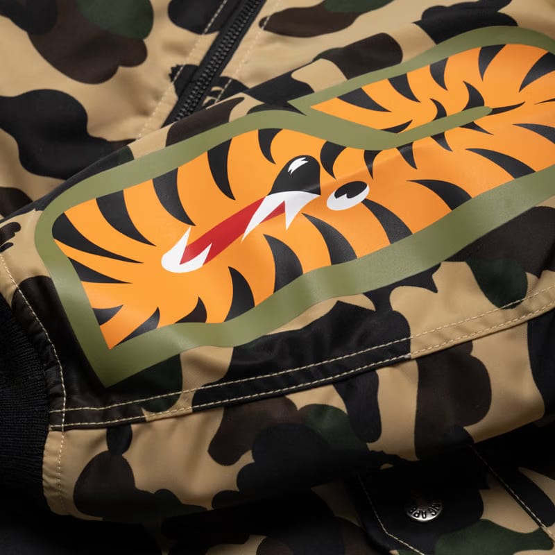 BAPE A Bathing Ape 1st Camo Shark MA-1 Jacket - Yellow