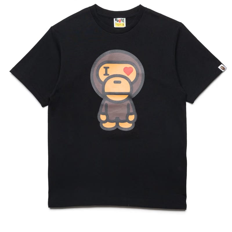 BAPE A Bathing Ape Heart Baby Milo Tee - Black