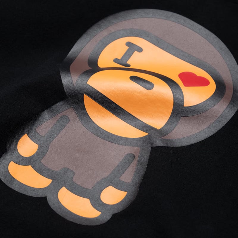 BAPE A Bathing Ape Heart Baby Milo Tee - Black