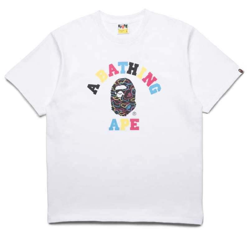BAPE A Bathing Ape Neon Camo College Tee - White