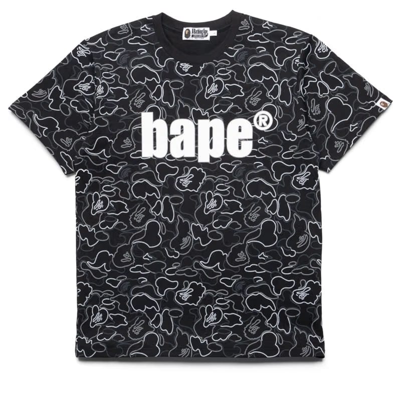 BAPE A Bathing Ape Neon Camo Bape Tee - Black