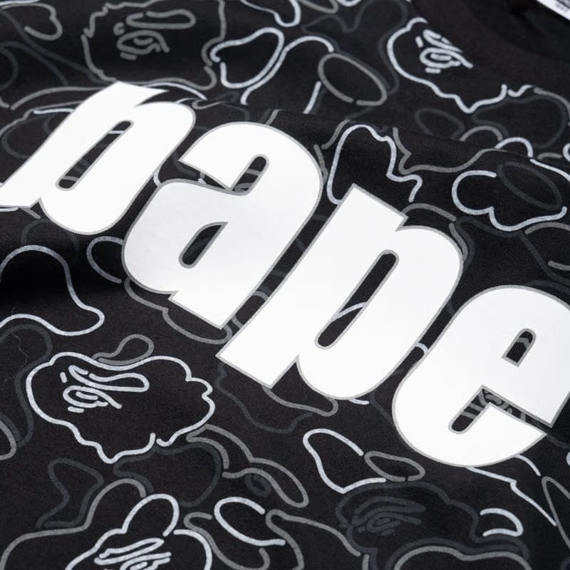 BAPE A Bathing Ape Neon Camo Bape Tee - Black