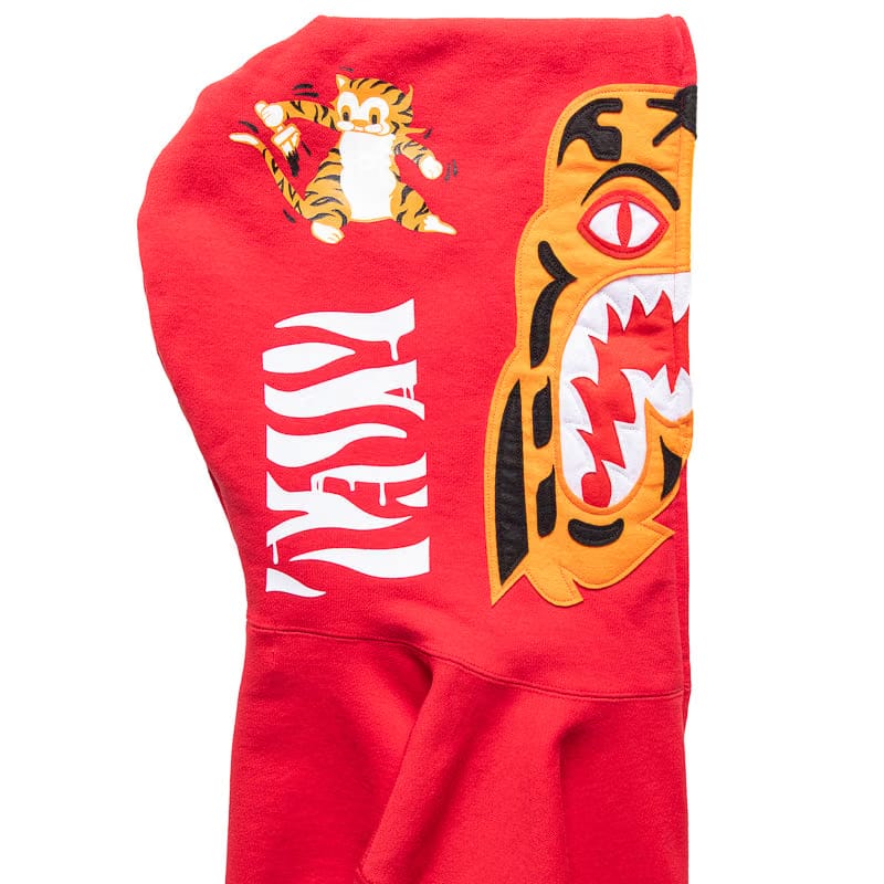 BAPE A Bathing Ape Tiger Full Zip Hoodie - Red