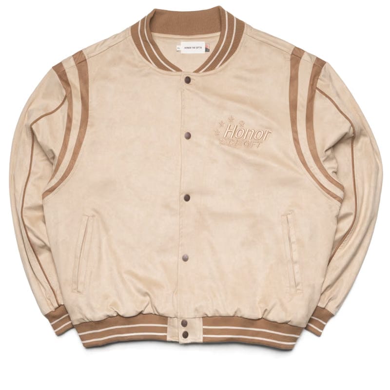 Honor The Gift Oil Head Varsity Jacket - Tan