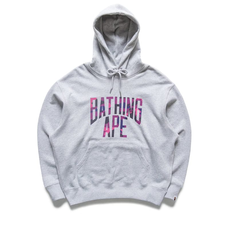 BAPE A Bathing Ape NYC Logo Pullover Hoodie - Gray