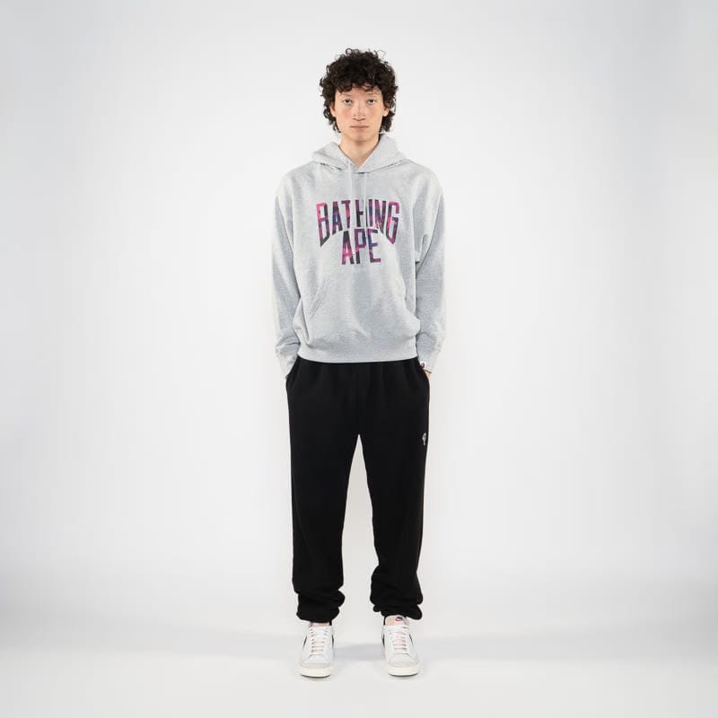 BAPE A Bathing Ape NYC Logo Pullover Hoodie - Gray
