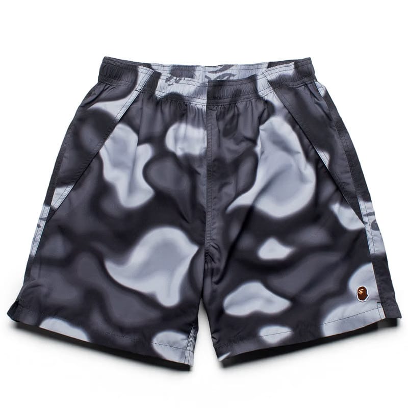 BAPE A Bathing Ape Liquid Camo One Point Beach Shorts - Black