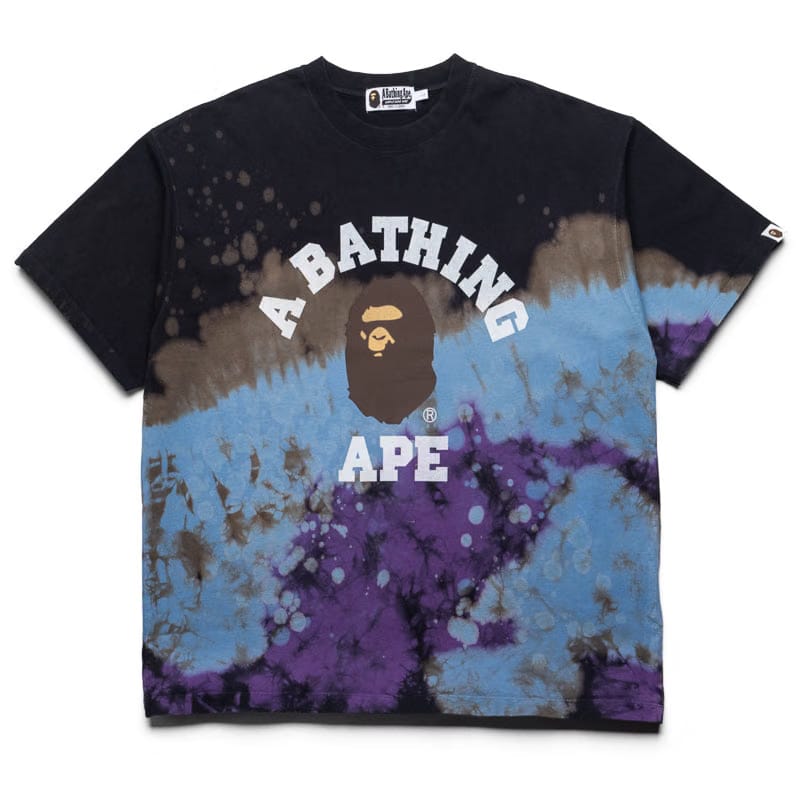 BAPE A Bathing Ape Tie Dye College Tee - Black