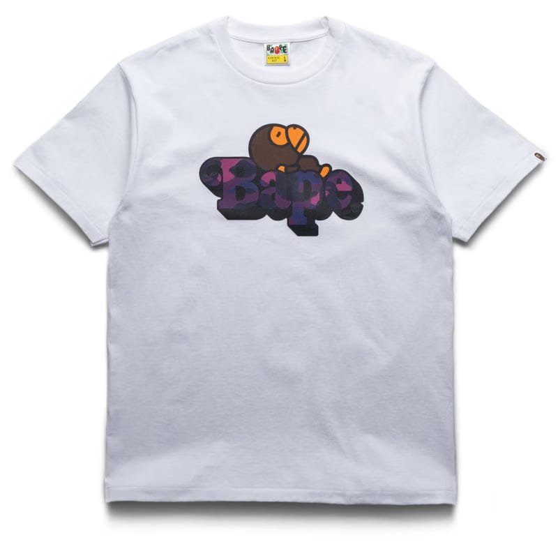 BAPE A Bathing Ape Color Camo Milo On Bape Tee - White/Purple