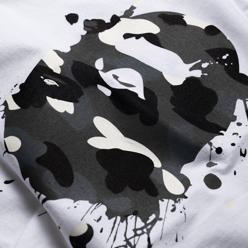 BAPE A Bathing Ape City Camo Painting Ape Head Tee - White