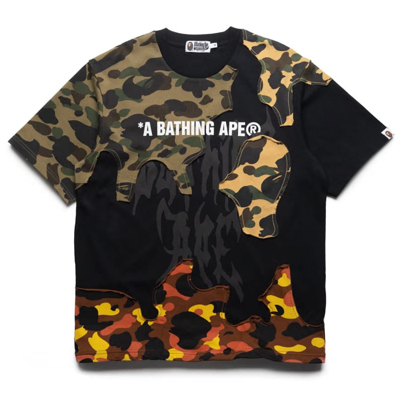 BAPE A Bathing Ape 1st Camo Upcycled Logo Tee - Black