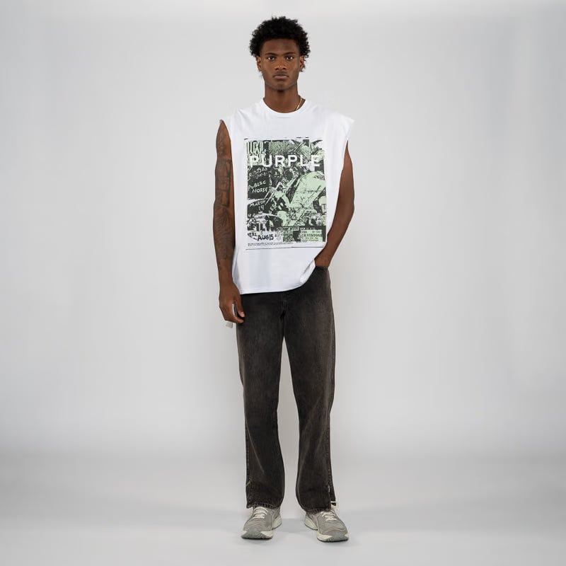 Purple Brand Noise Tank Top - White