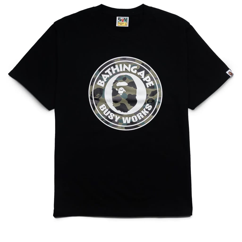 BAPE A Bathing Ape 1st Camo Busy Works Tee - Black/Green