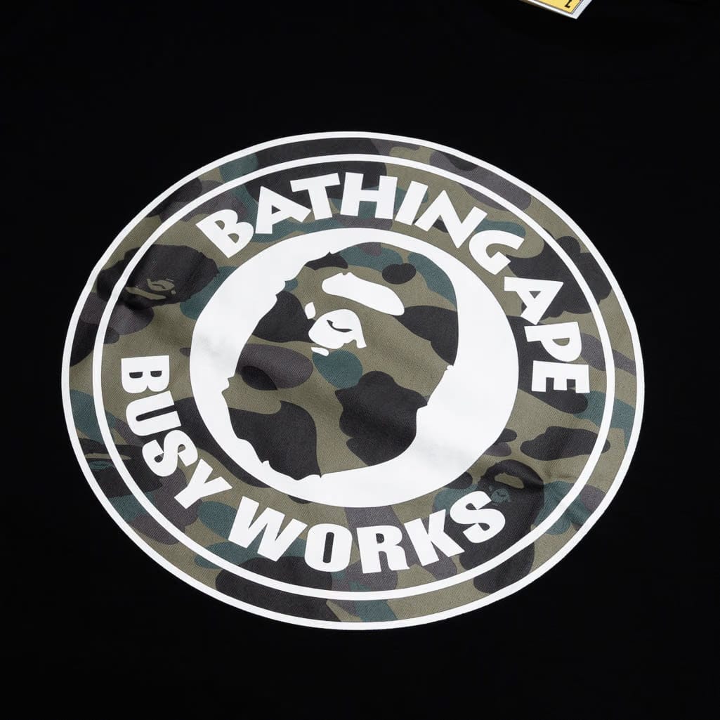 BAPE A Bathing Ape 1st Camo Busy Works Tee - Black/Green