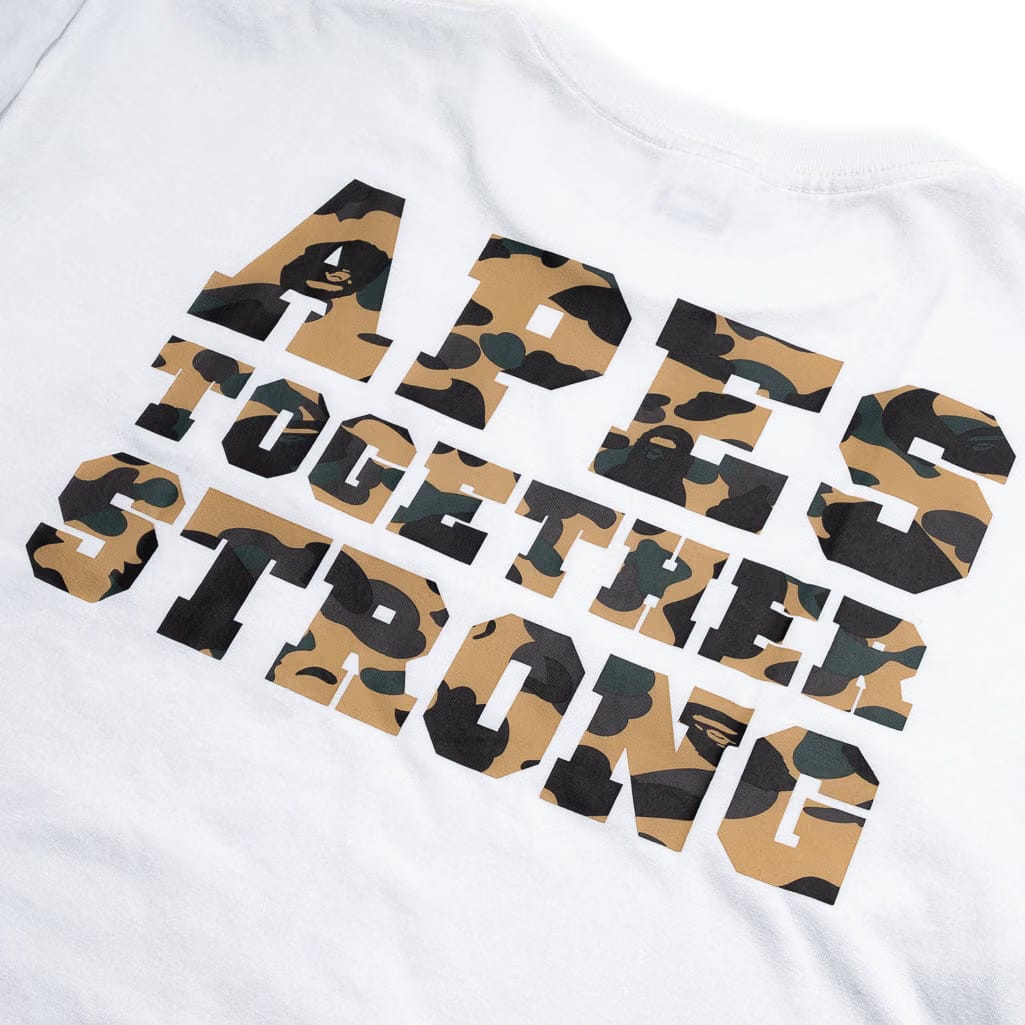 BAPE A Bathing Ape 1st Camo College ATS Tee - White/Yellow