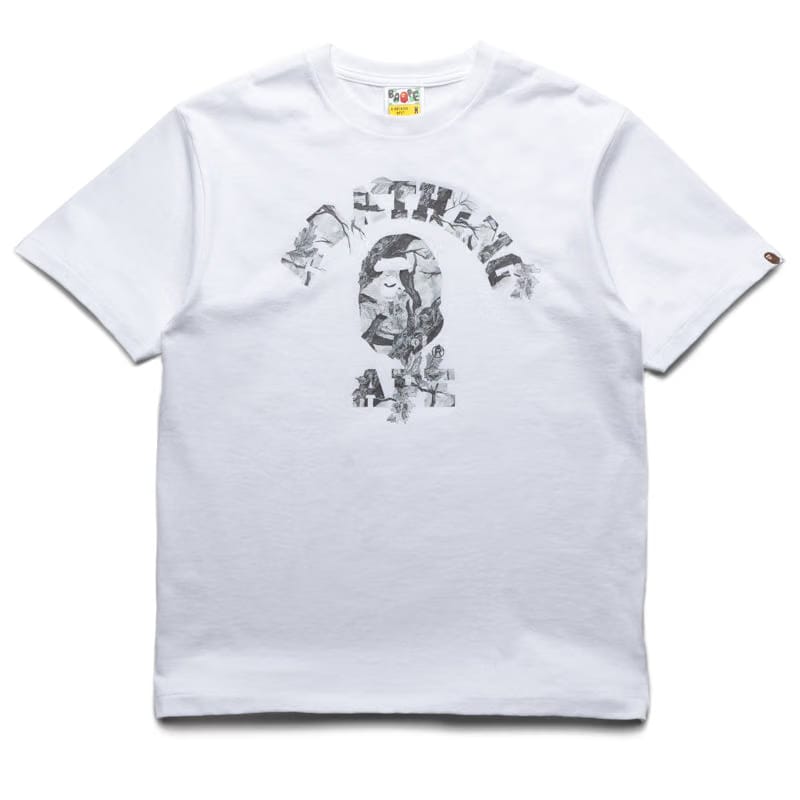 BAPE A Bathing Ape Tree Edge Camo College Tee - White/White