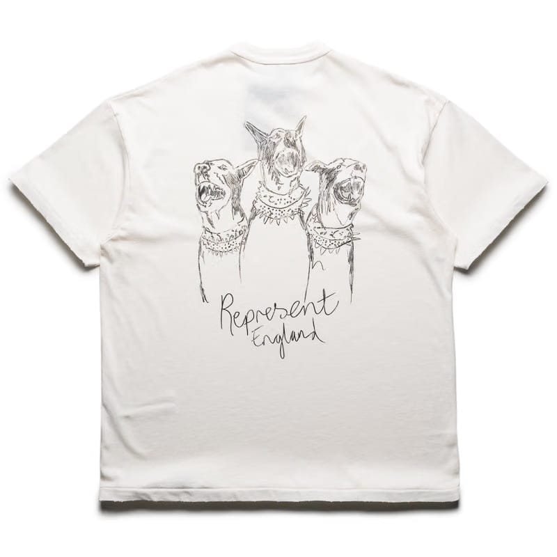 Represent Hand Drawn Thoroughbred Dogs Tee - Washed Ecru