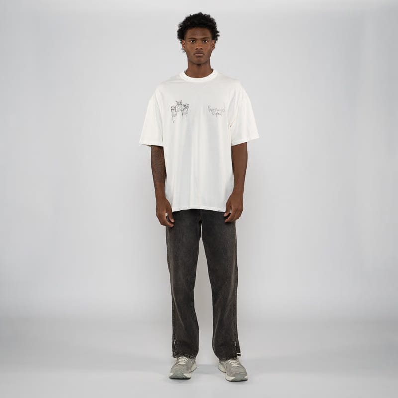 Represent Hand Drawn Thoroughbred Dogs Tee - Washed Ecru