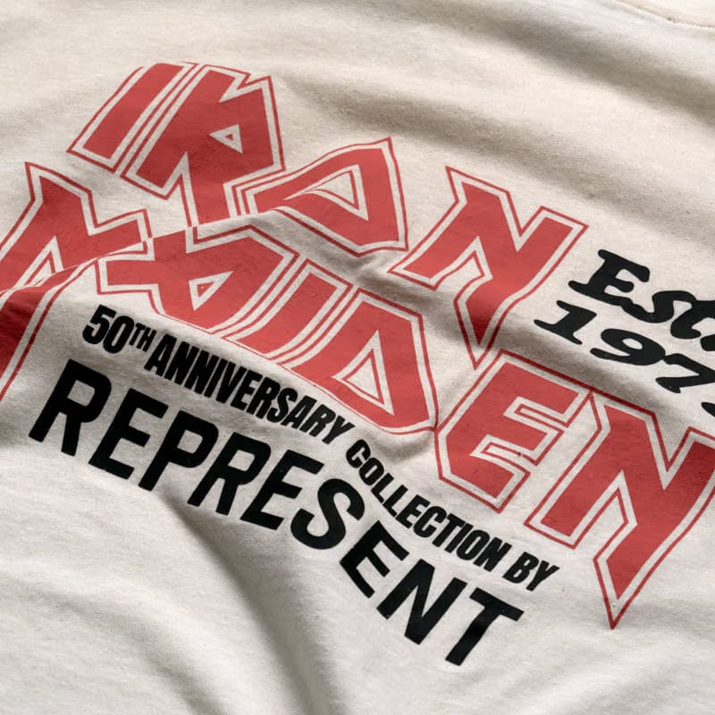 Represent Iron Maiden x Represent Anniversary Tee - Washed Ecru
