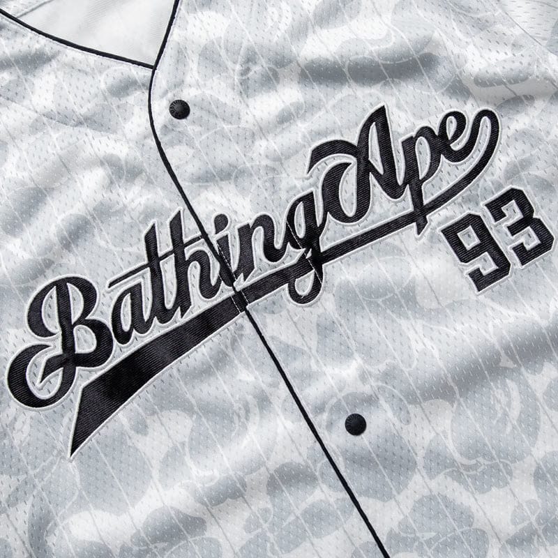 BAPE A Bathing Ape Camo Stripe Baseball Jersey - Gray