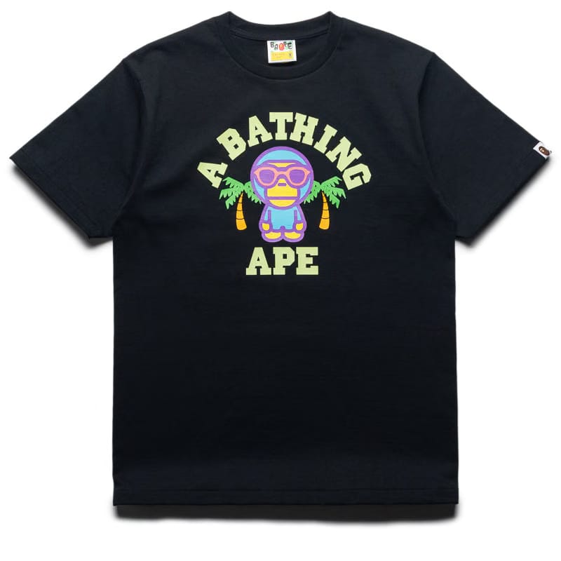 BAPE A Bathing Ape Colors Milo College Summer Tee - Black